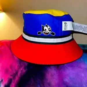 Levi\'s Felix The Cat Bucket Hat Denim Cap Reversible Cotton Size M 23 Inches UNI Levi main image 2